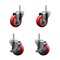 Service Caster 35 Inch Red Polyurethane Wheel Swivel 58 Inch Threaded Stem Caster Set 2 Brakes SCC SCC-TS20S3514-PPUB-RED-58212-2-TLB-2 - alternate 1